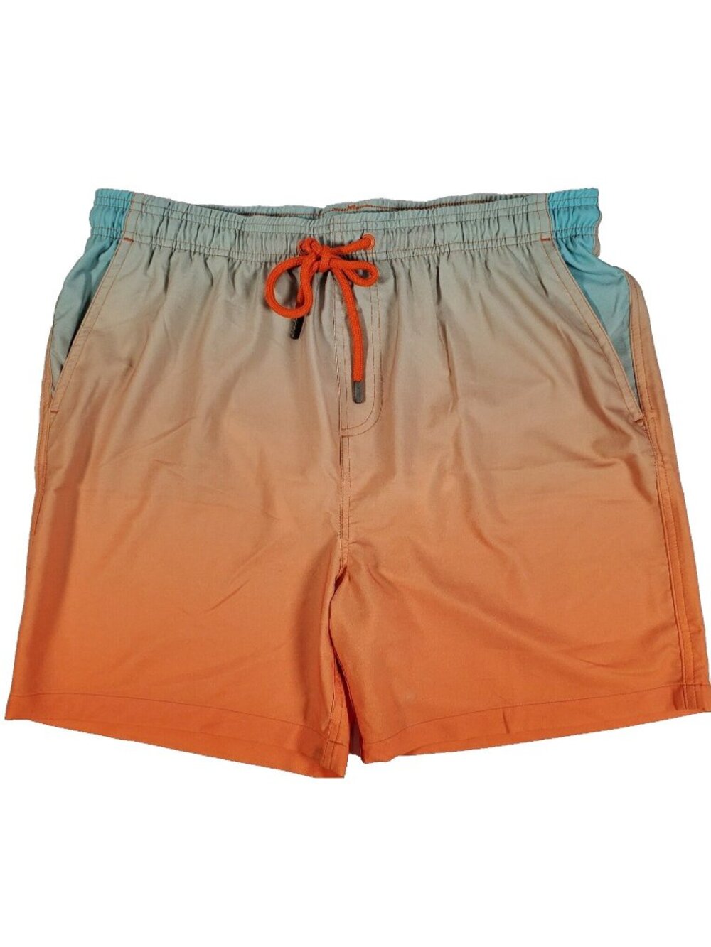 NWT Stone Rose Swimsuit Trunks LARGE Orange Fade with Back & Side Pockets